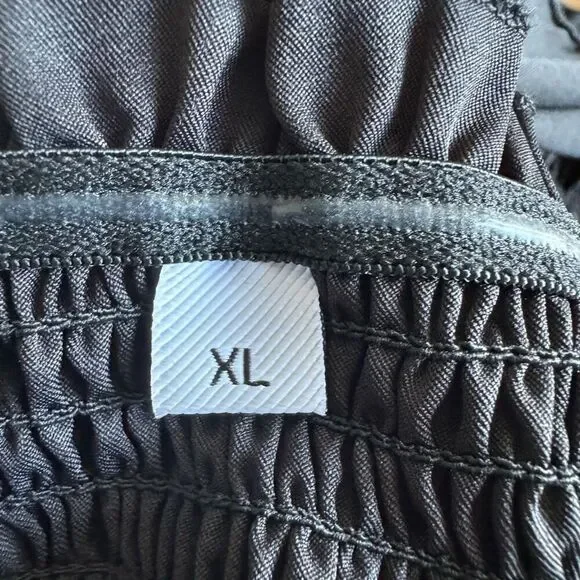 Smock Tiered Maxi Dress With Side Pockets Black Size XL - Picture 6 of 6